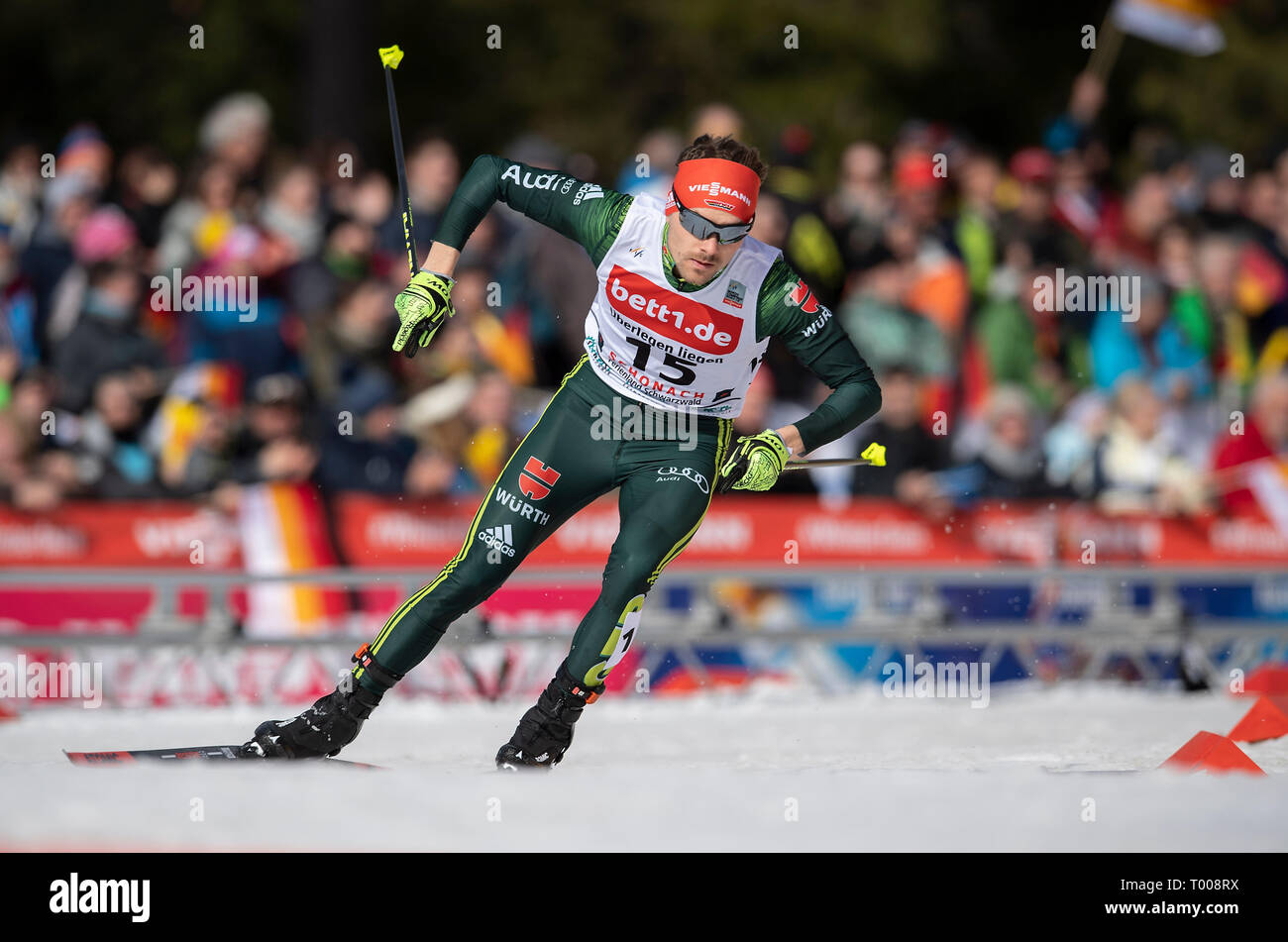 After Scho, Deutschland. 16th Mar, 2019. Fabian RIESSLE (GER, SZ Breitnau) Promotion Individual Individual Gundersen, Cross Country 10 km, Schwarzwaldpokal, 16.03.2019. FIS World Cup Nordic Combined 15-17.03.2019 in Schoafter/Germany. Ã,Â | usage worldwide Credit: dpa/Alamy Live News Stock Photo