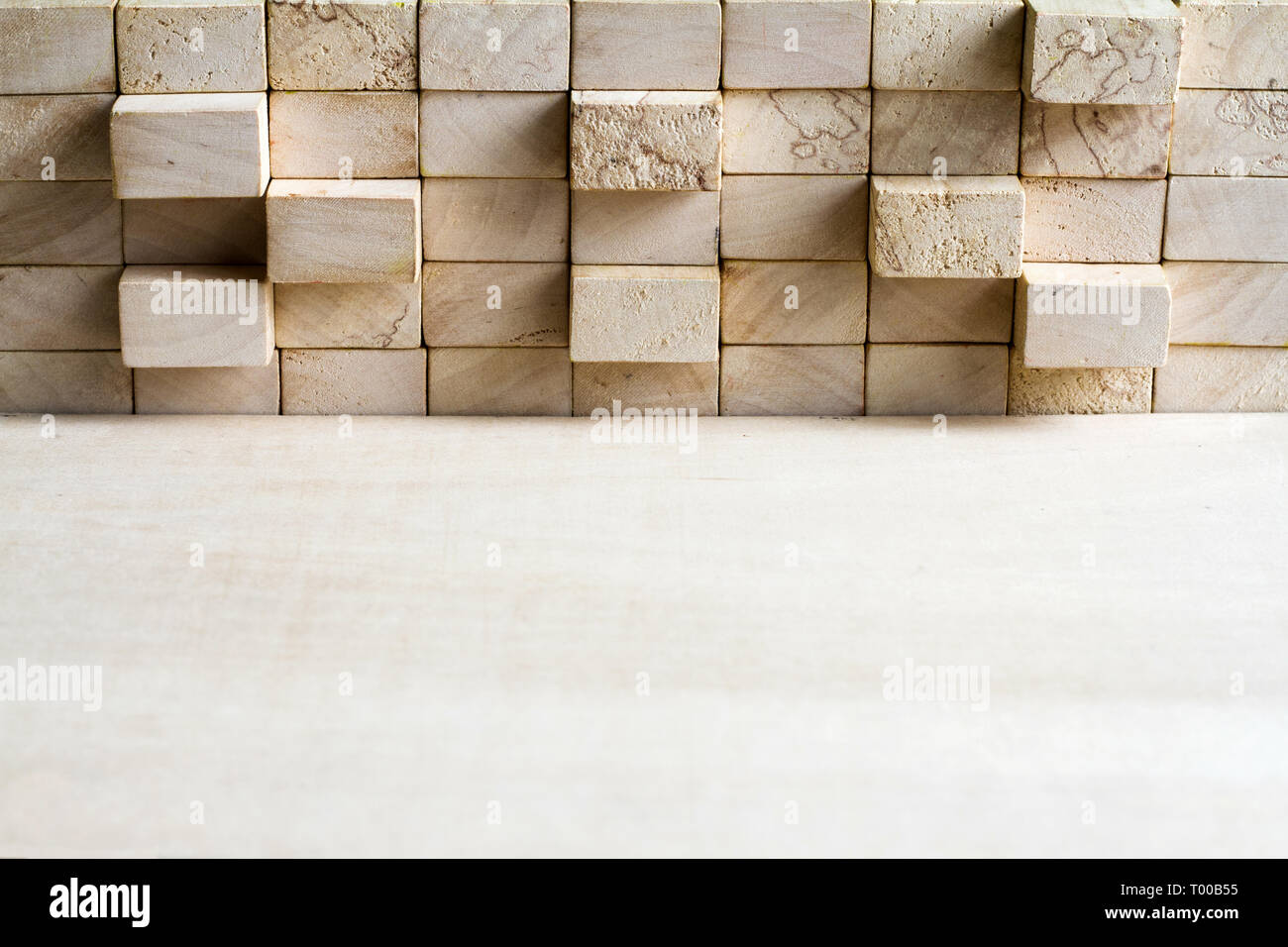 Wooden puzzle and block abstract team corporation background concept Stock Photo