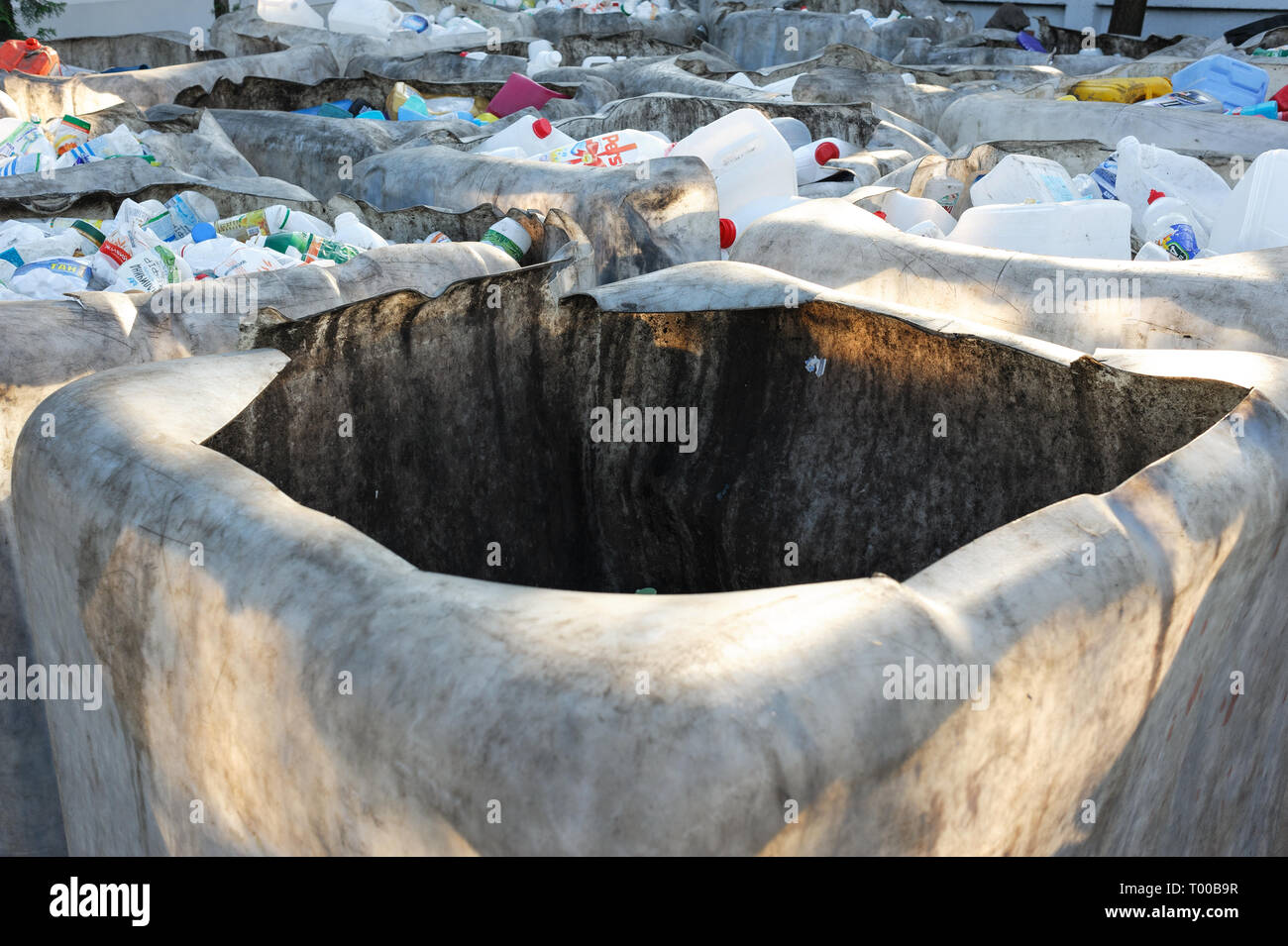 Plant For Processing Plastic Bottles and Recycled Materials. Stock Photo
