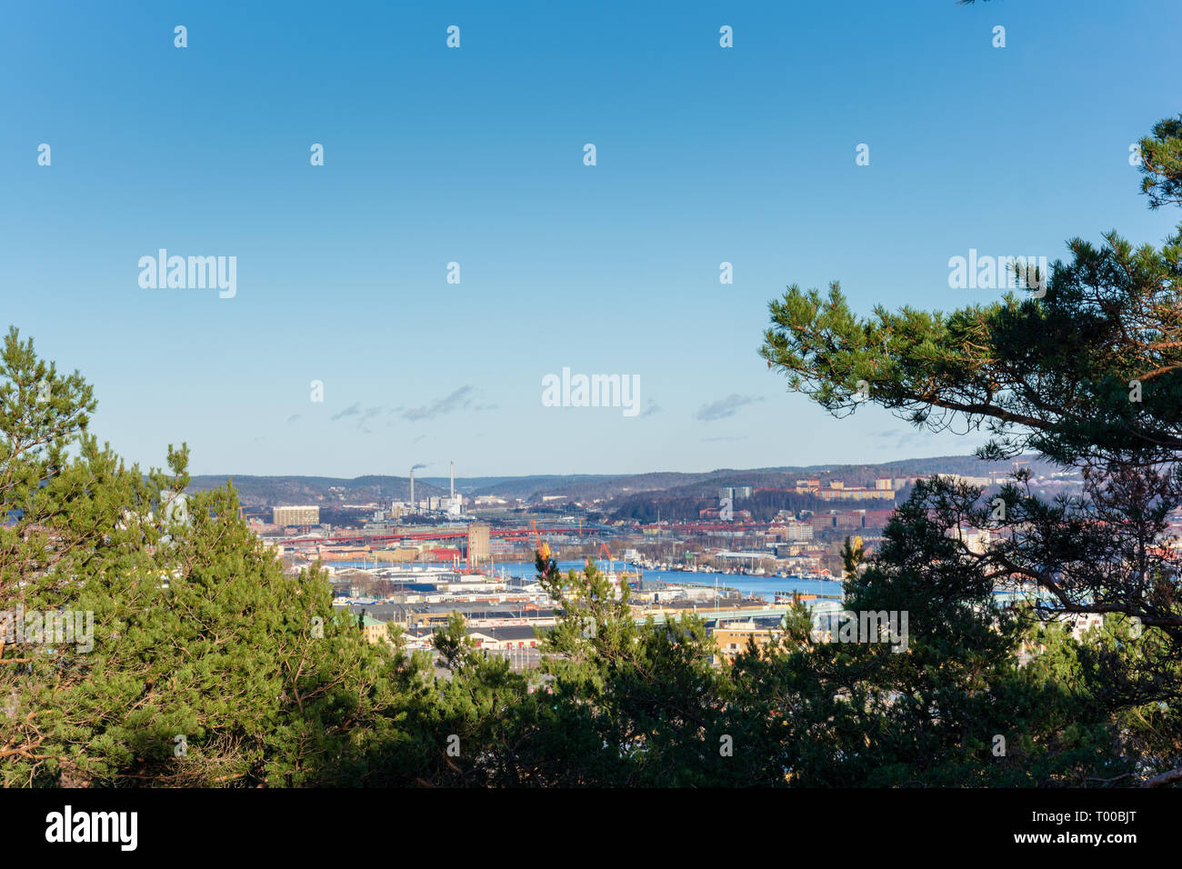 bird eye view of gothenburg city from top of ramberget hill sweden Stock Photo
