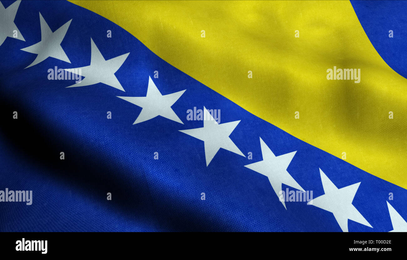 Bosnia Waving Flag in 3D Stock Photo - Alamy