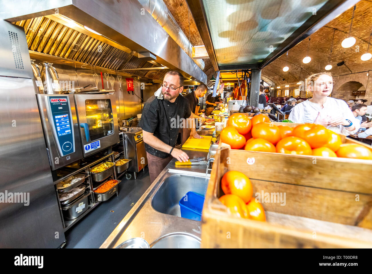 Bike Shed motorcycle club, Shoreditch, London. Motorcycle themed cafe