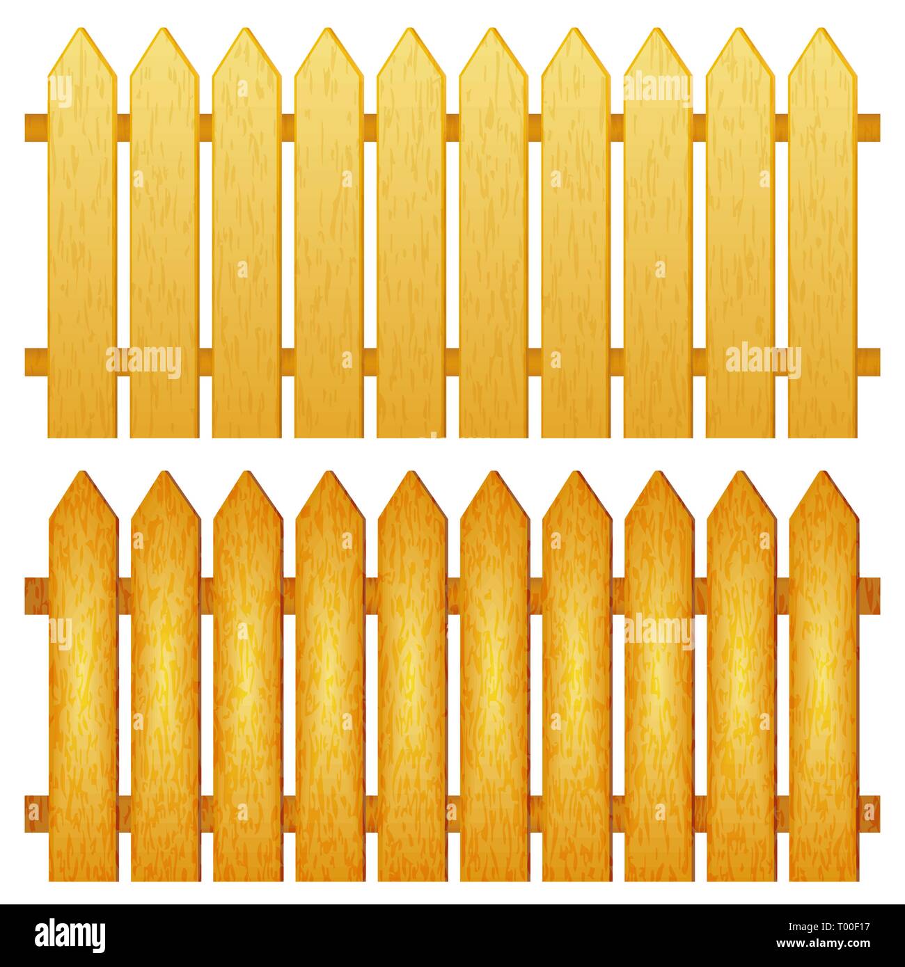 set of wood fence on white background vector Stock Vector Image & Art