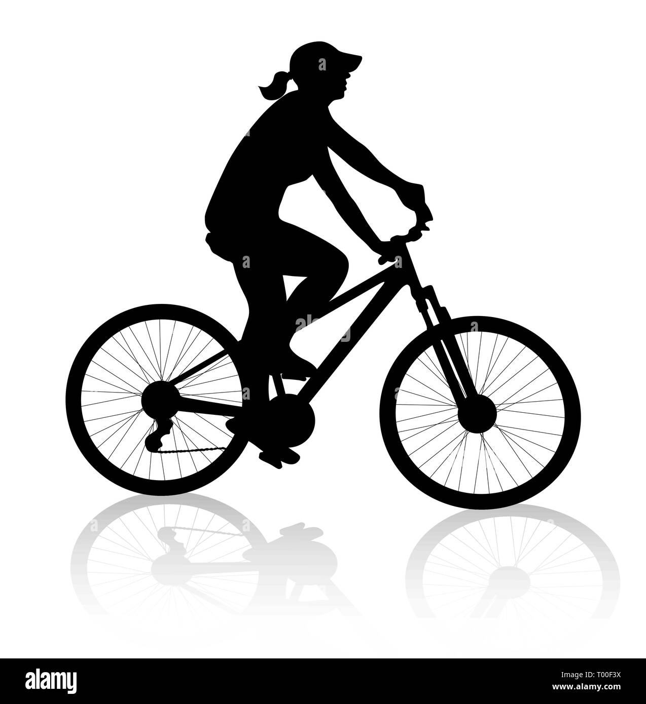 cyclist woman silhouette vector Stock Vector Image & Art Alamy