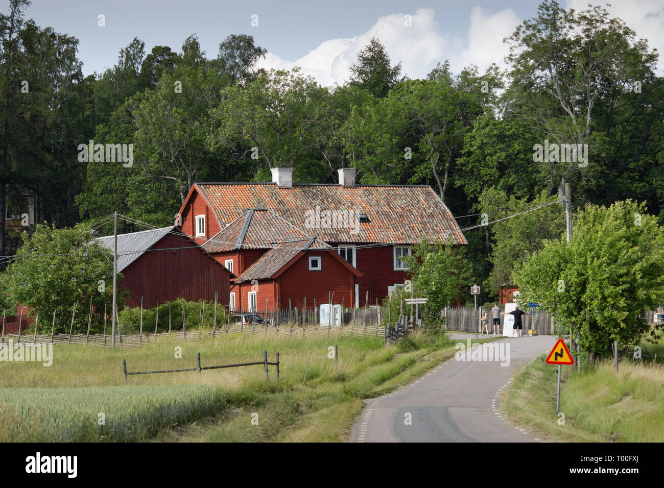 Carl Linnaeus estate (Hammarby village) opens to visitors in the summer. An English interpreter service is on request for his estate's walk. Sweden Stock Photo