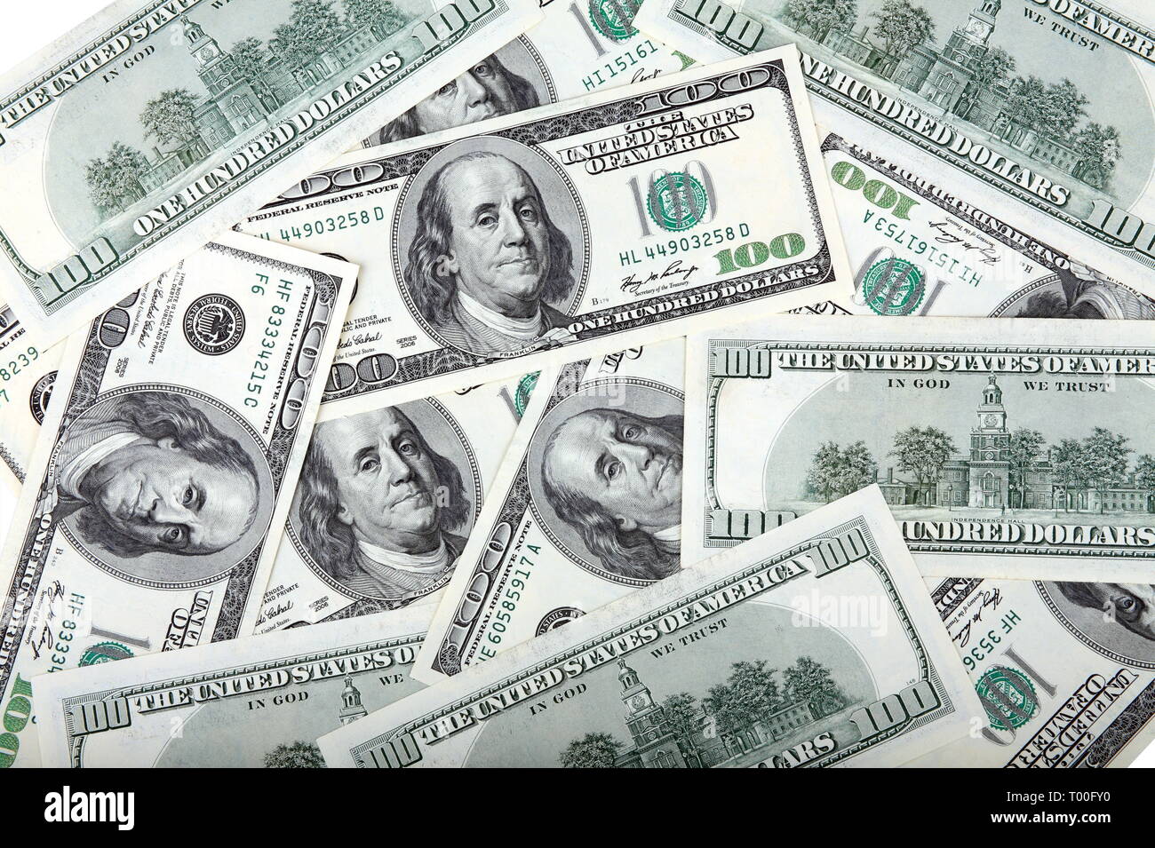 american dollars banknote of hundreds Stock Photo - Alamy