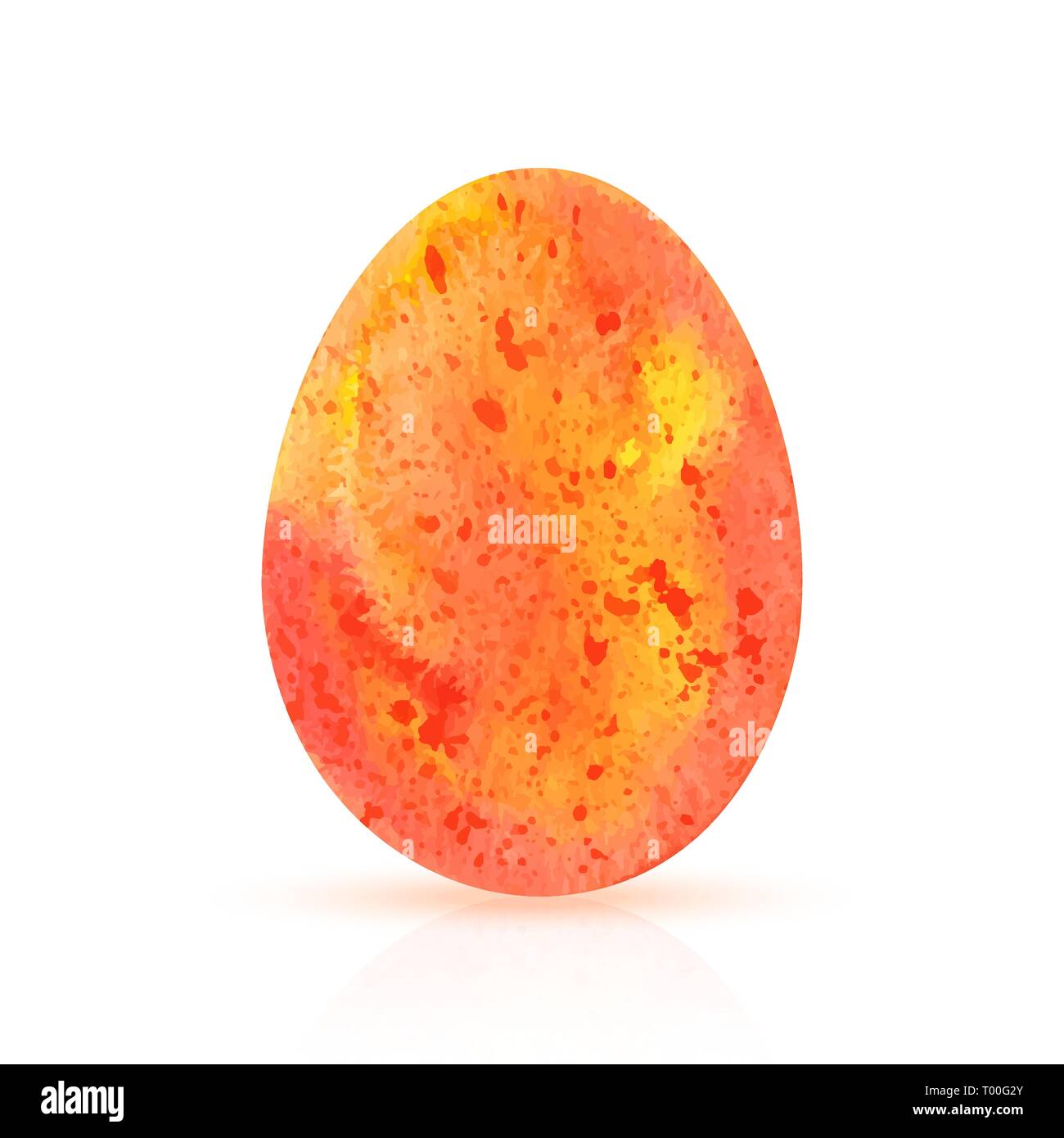 Easter egg on white background vector. Hand drawn watercolor illustration Stock Vector