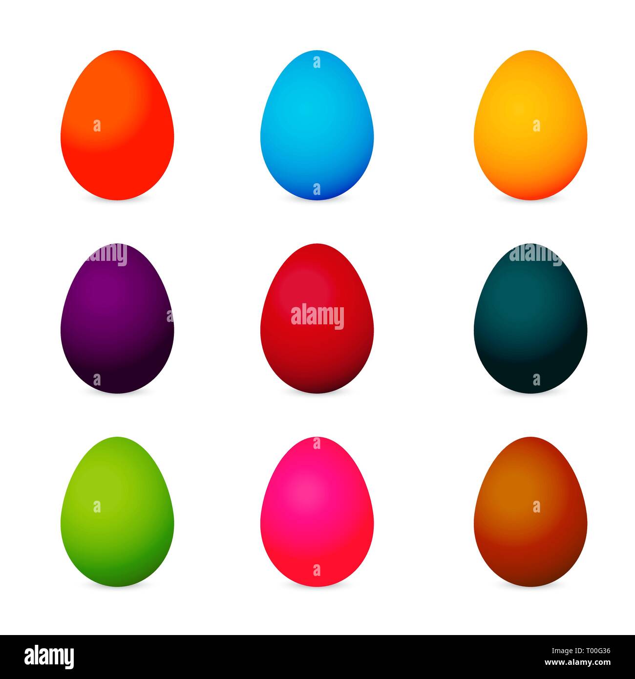 Colorful realistic easter eggs isolated on white background vector Stock Vector