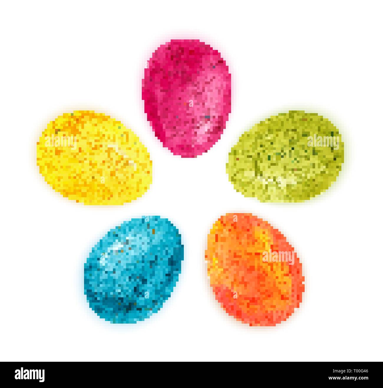Colorful watercolor eggs on white background vector Stock Vector