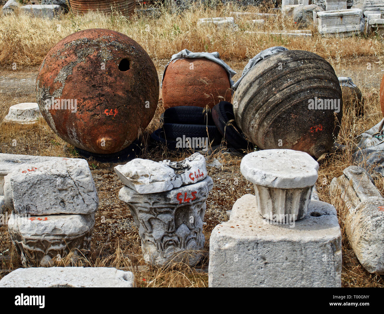 Pamukkale. Turkey. objects of ancient city Stock Photo