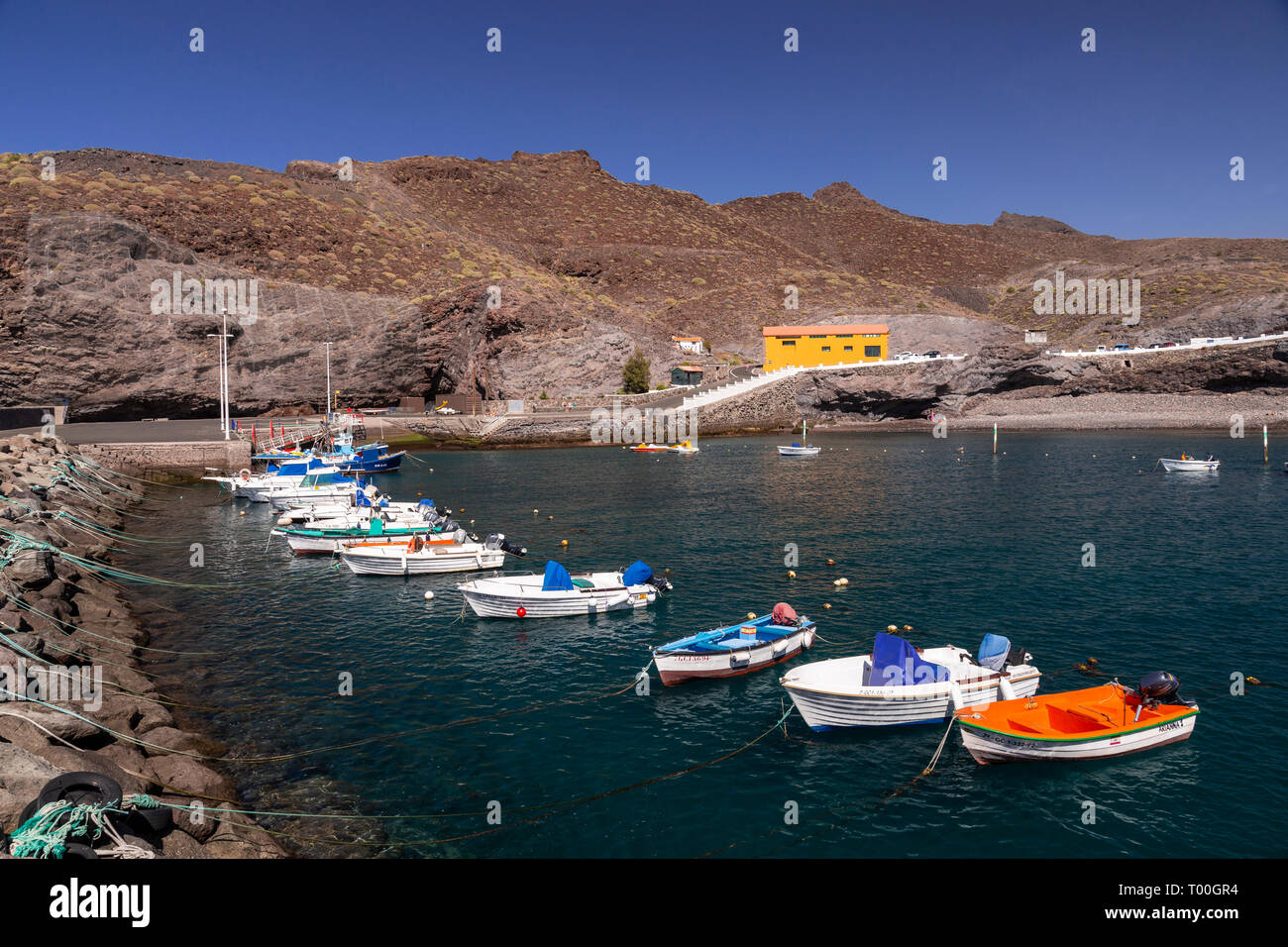 Boats at Puerto de Aldea, Gran Canaria, Canary Islands Stock Photo