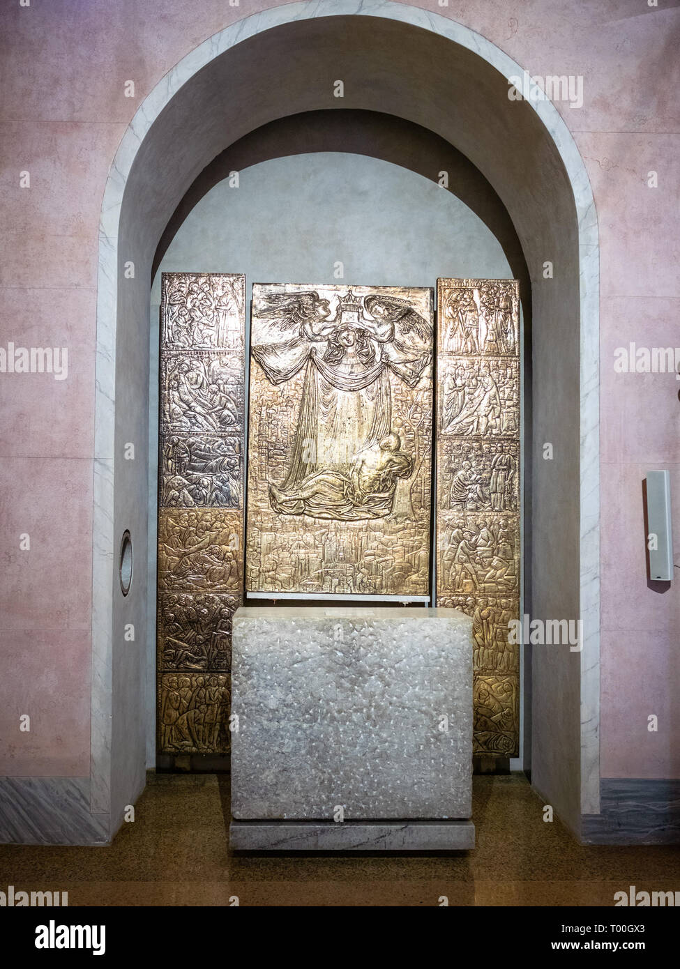 MILAN, ITALY FEBRUARY 24, 2019 decoration in church San Gottardo in Corte (chiesa di San