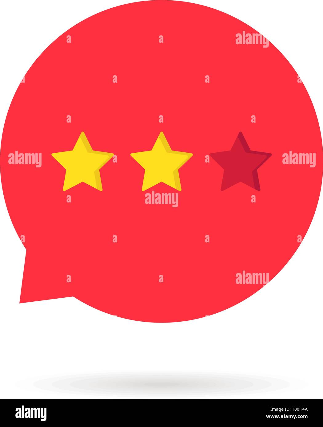 two rating star like neutral feedback Stock Vector
