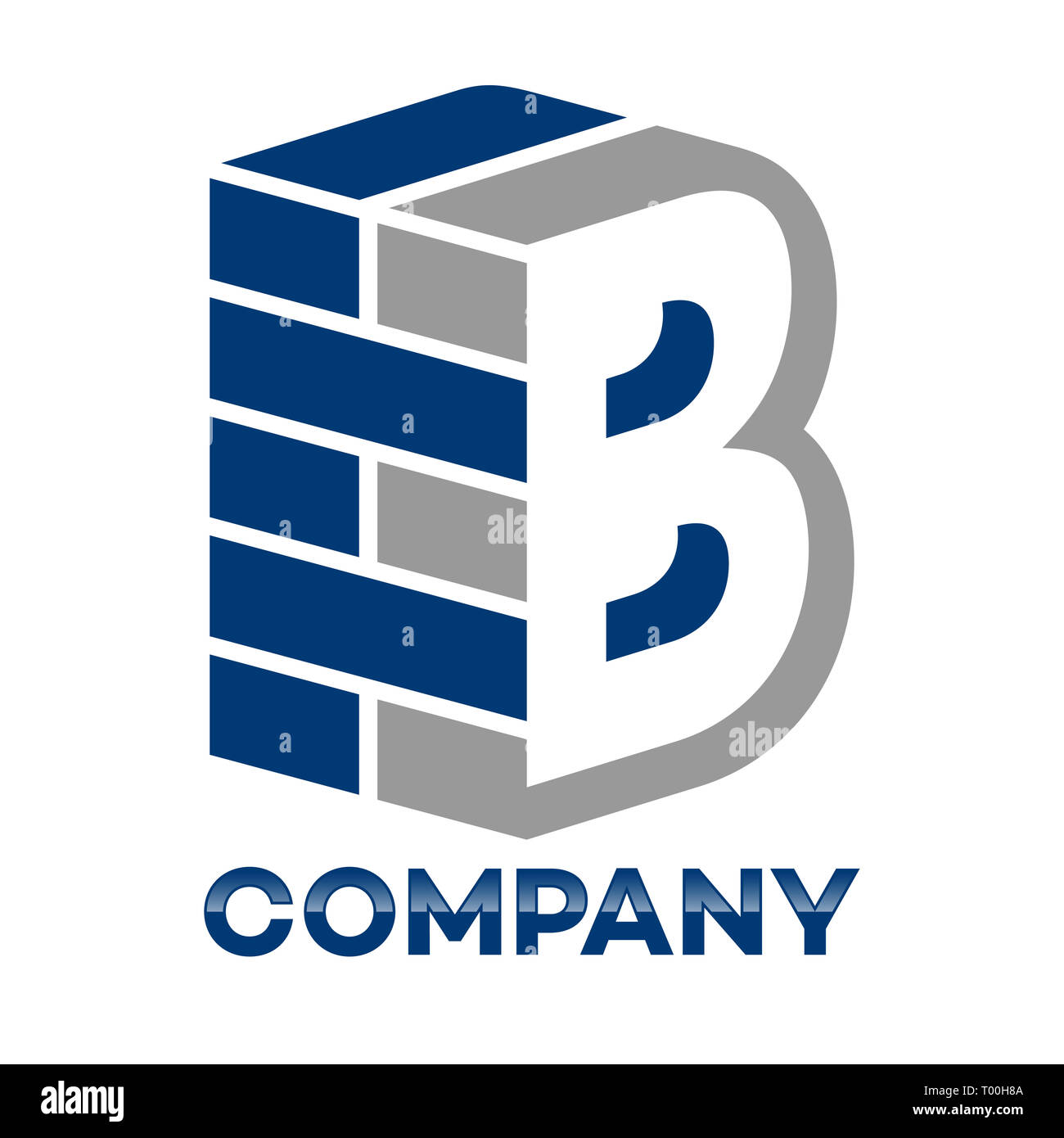 Brick wall and letter B logo Stock Photo