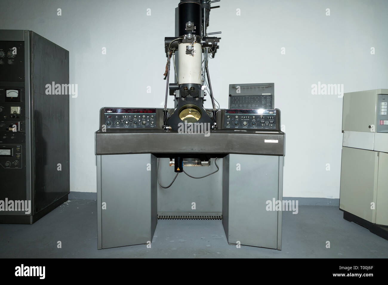 Belgrade, Serbia, March 01, 2019: Transmission Electron Microscope EM 400 made by Philips (1975) exposed in the Museum of Science and Technology Stock Photo