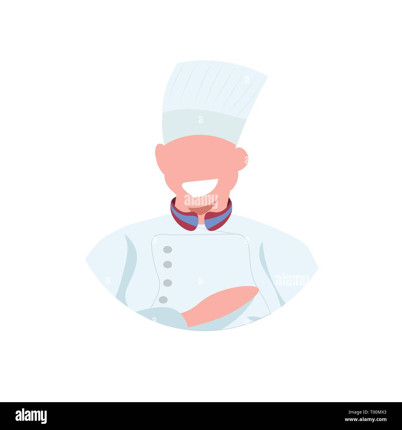Male Cook Chef Face Avatar Man In Uniform Food Cooking Professional Occupation Concept 