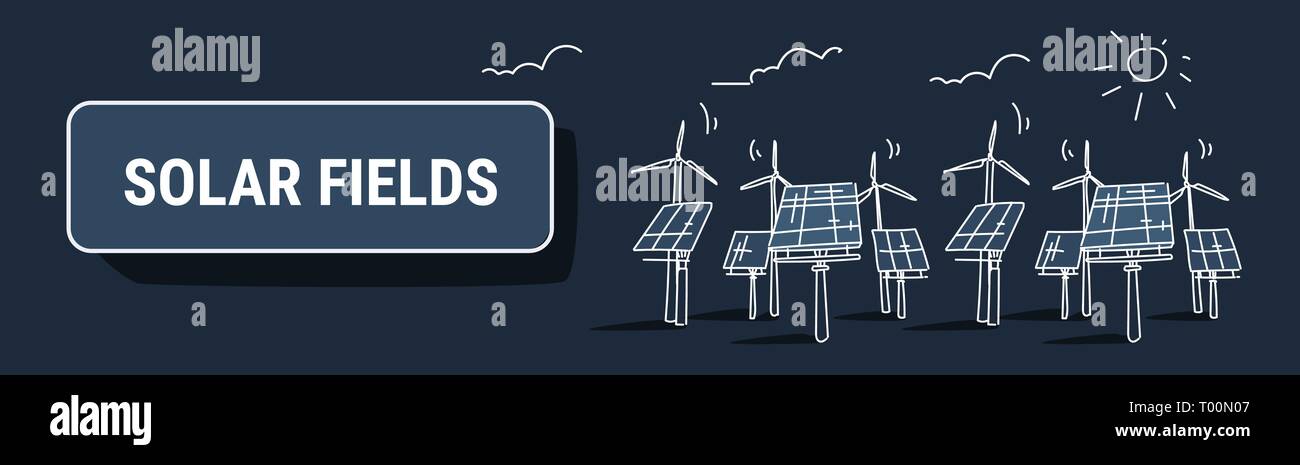 wind turbine solar energy panel fields renewable station alternative ...