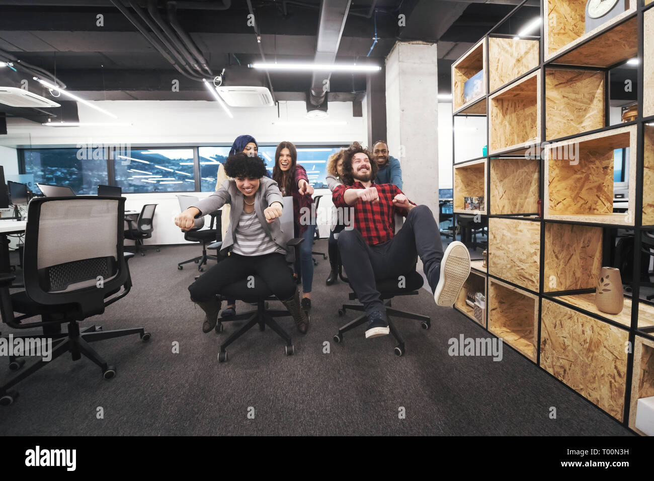 multiethnics startup business team of software developers having fun ...