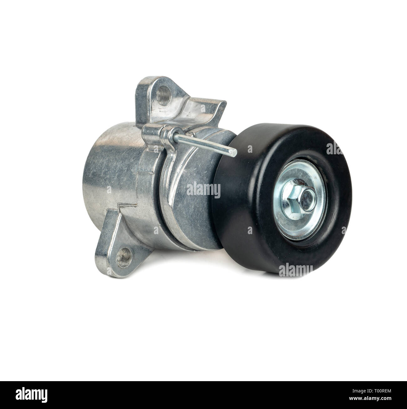 Alternator belt tensioner for car isolated on white background Stock