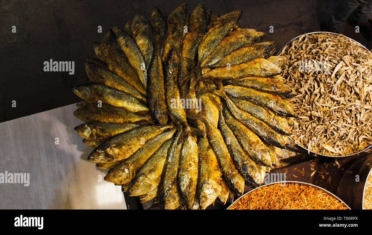 Salt fish for sale fish market, India Stock Photo Alamy