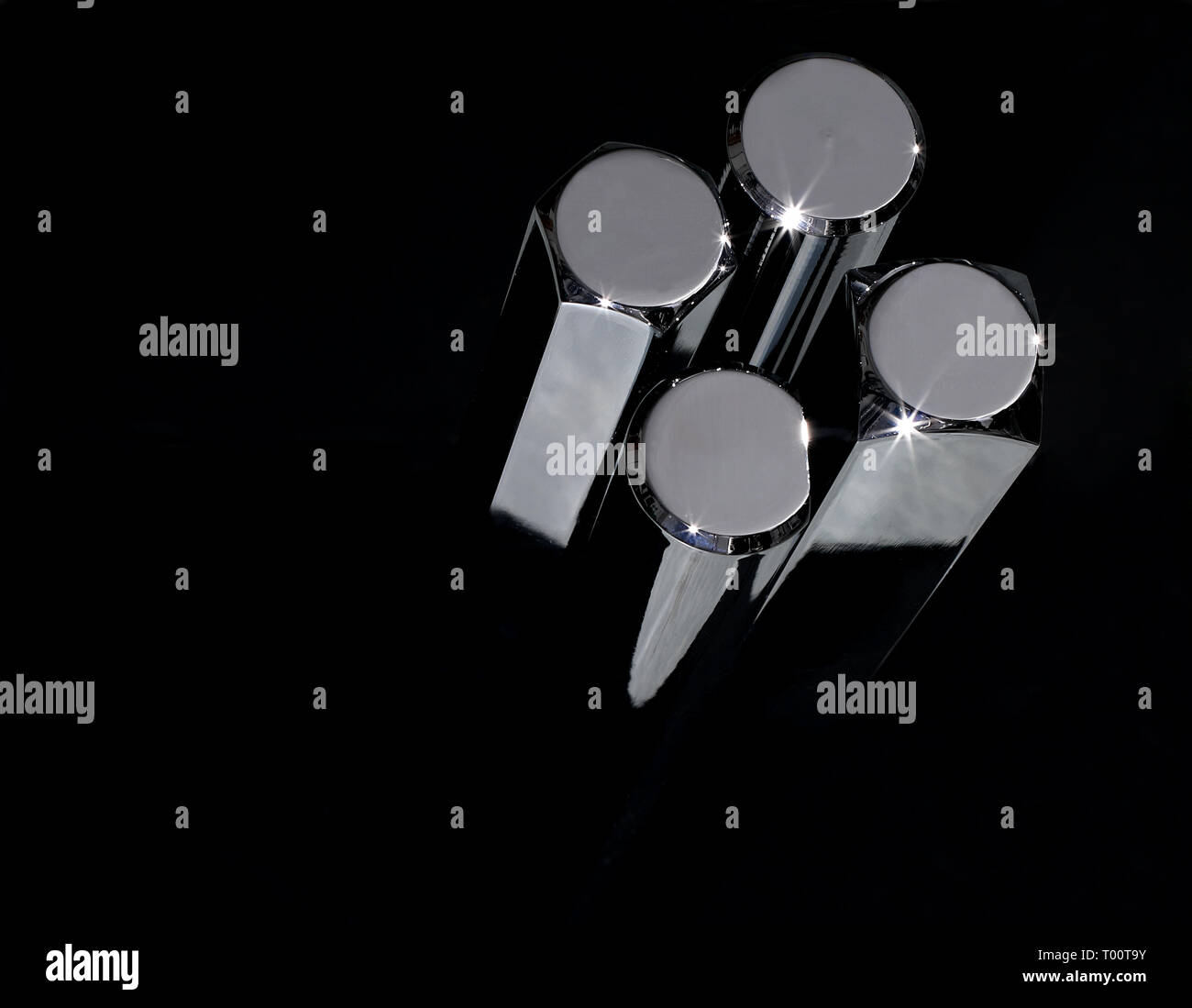 Steel rods of different types. Isolated on white background Stock Photo