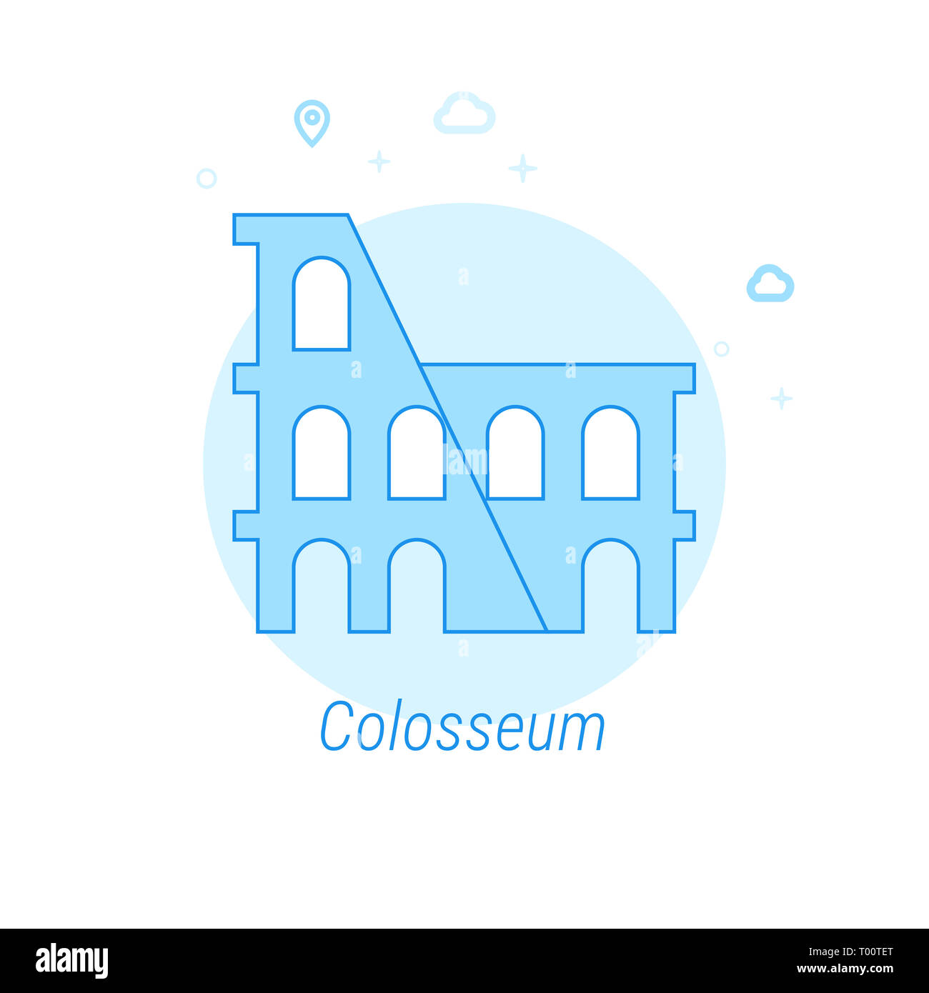 Colosseum, Rome, Italy Flat Icon. Historical Landmarks Related ...