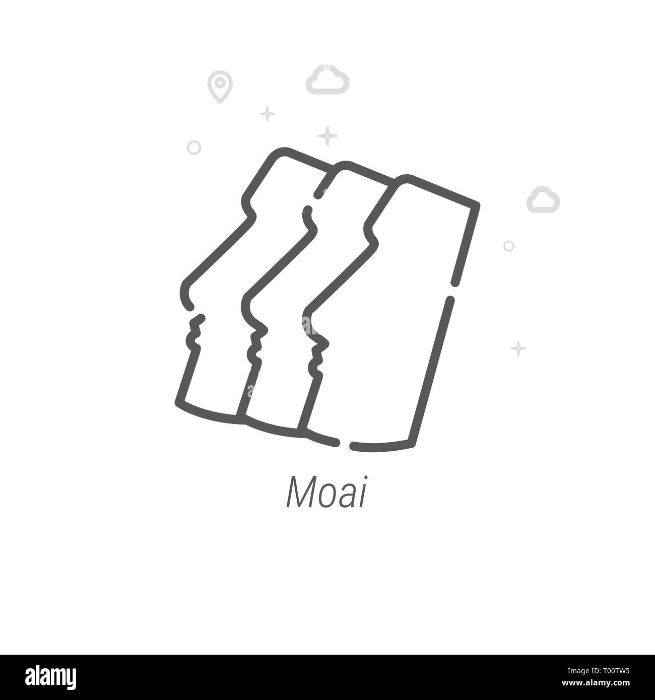 Moai Icon - Download in Line Style