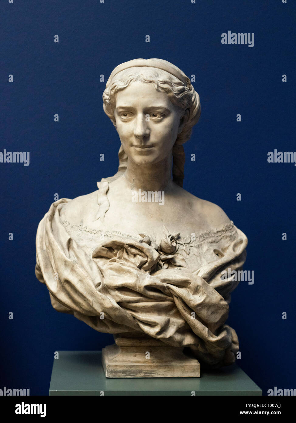 Copenhagen. Denmark. Portrait bust of Countess Armand, 1868, by Jean Baptiste Carpeaux (1827-1875). Ny Carlsberg Glyptotek. Stock Photo