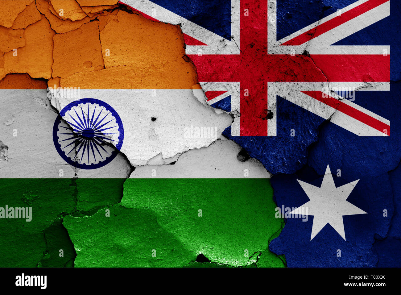 India australia flag hi-res stock photography and images - Alamy