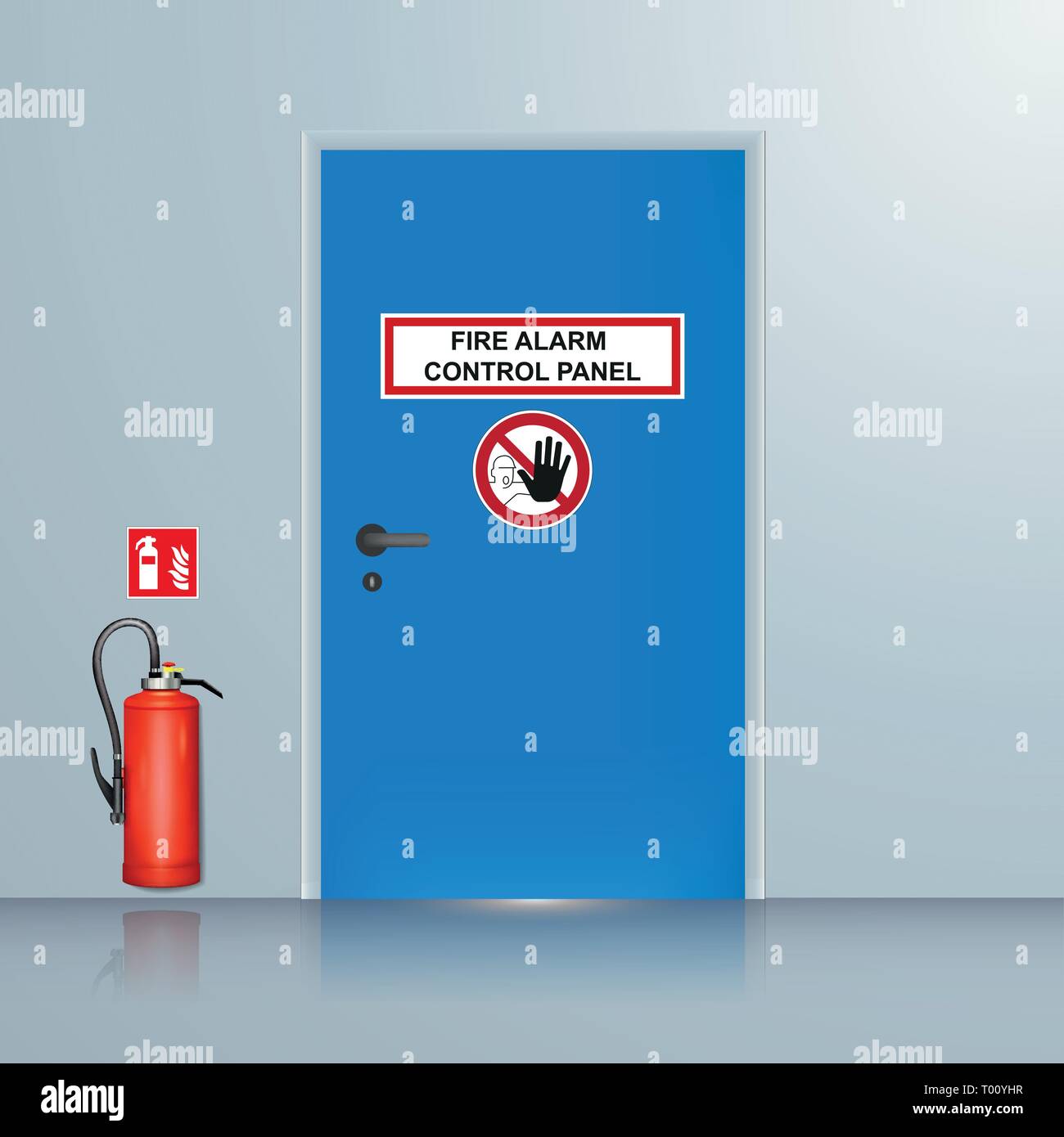 fire alarm system room vector illustration Stock Vector