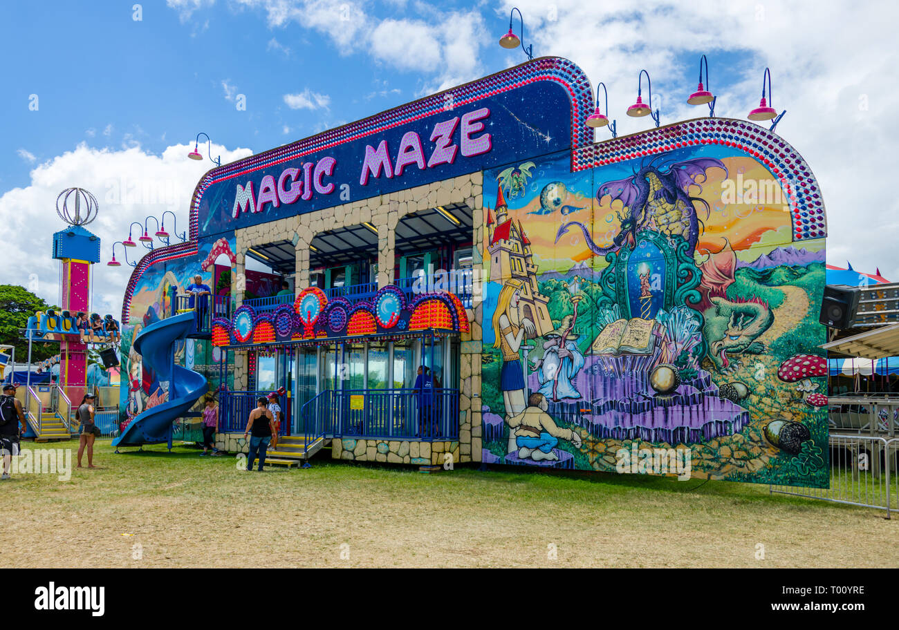 Maui Fair Magic Maze Stock Photo