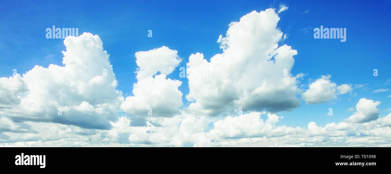 Panorama of blue sky background with white clouds Stock Photo - Alamy