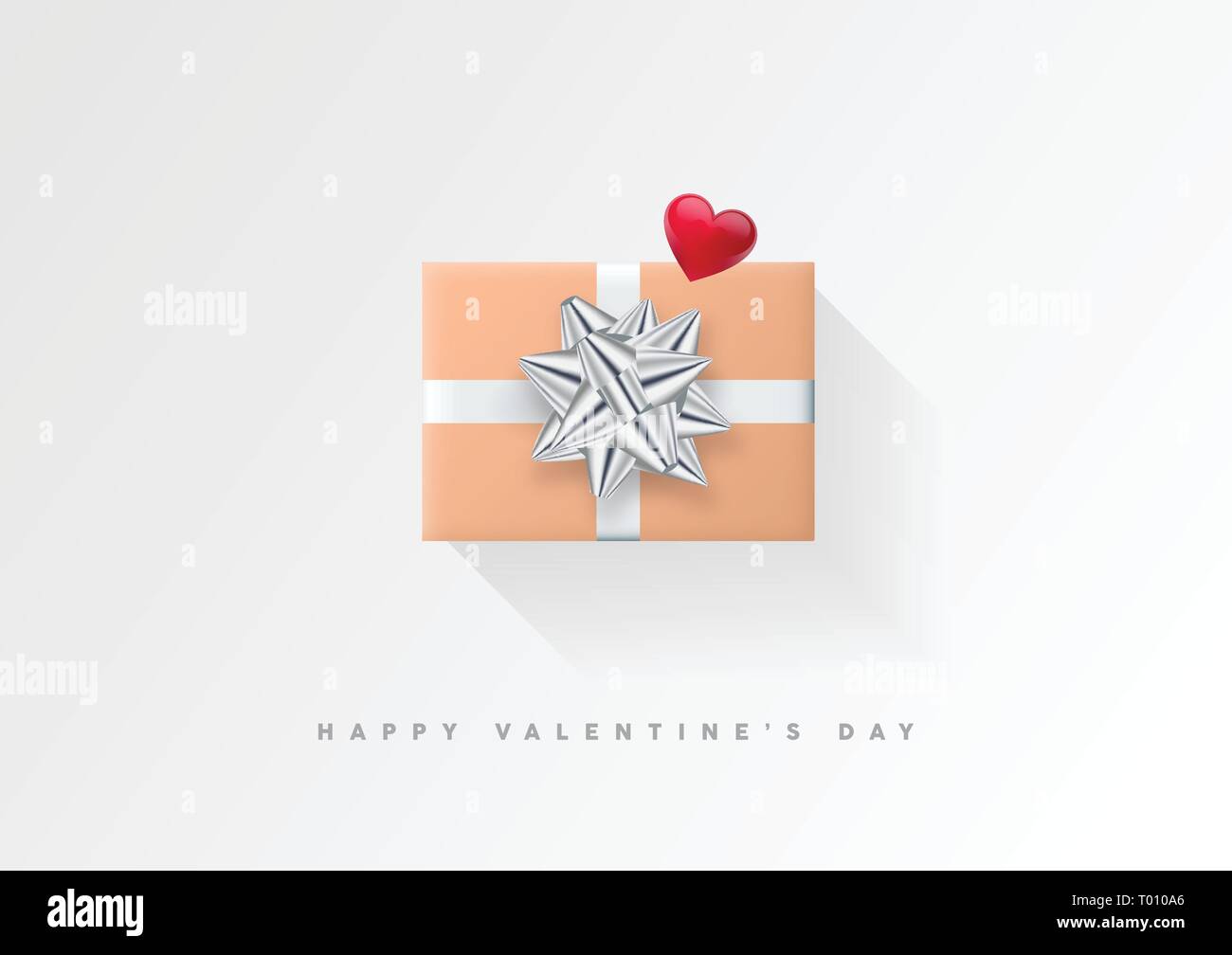 Valentines day vector background. Colorful wrapped gift box with ribbon ...