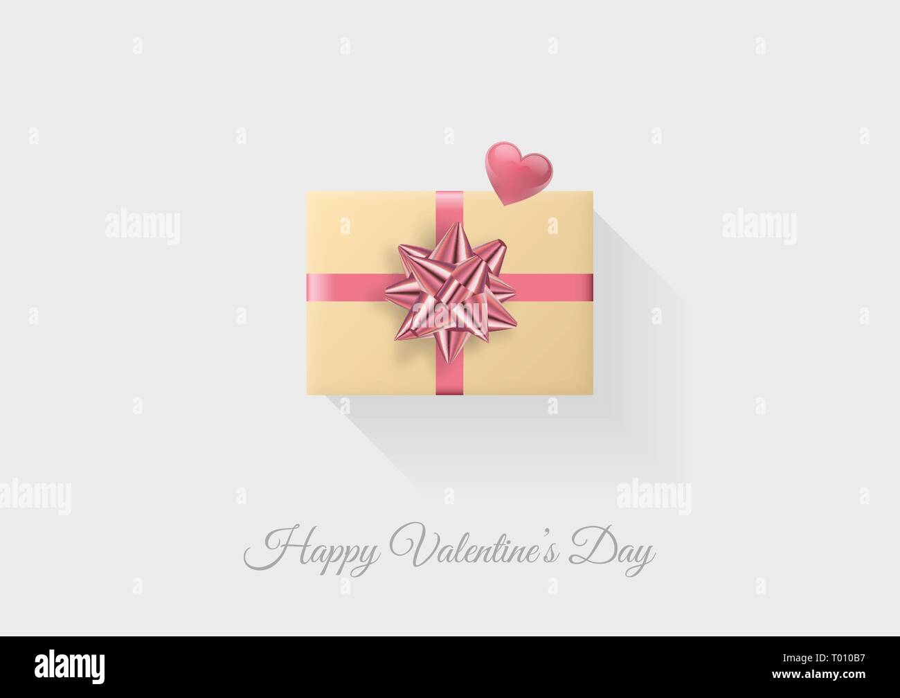 Valentines day vector background. Colorful wrapped gift box with ribbon ...