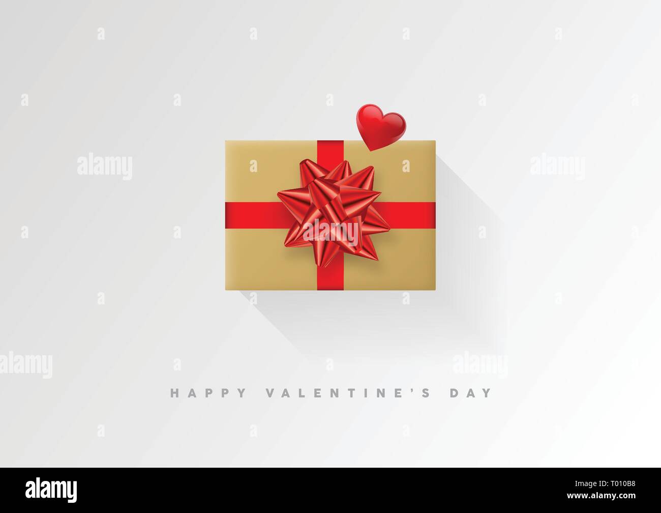 Valentines day vector background. Colorful wrapped gift box with ribbon ...