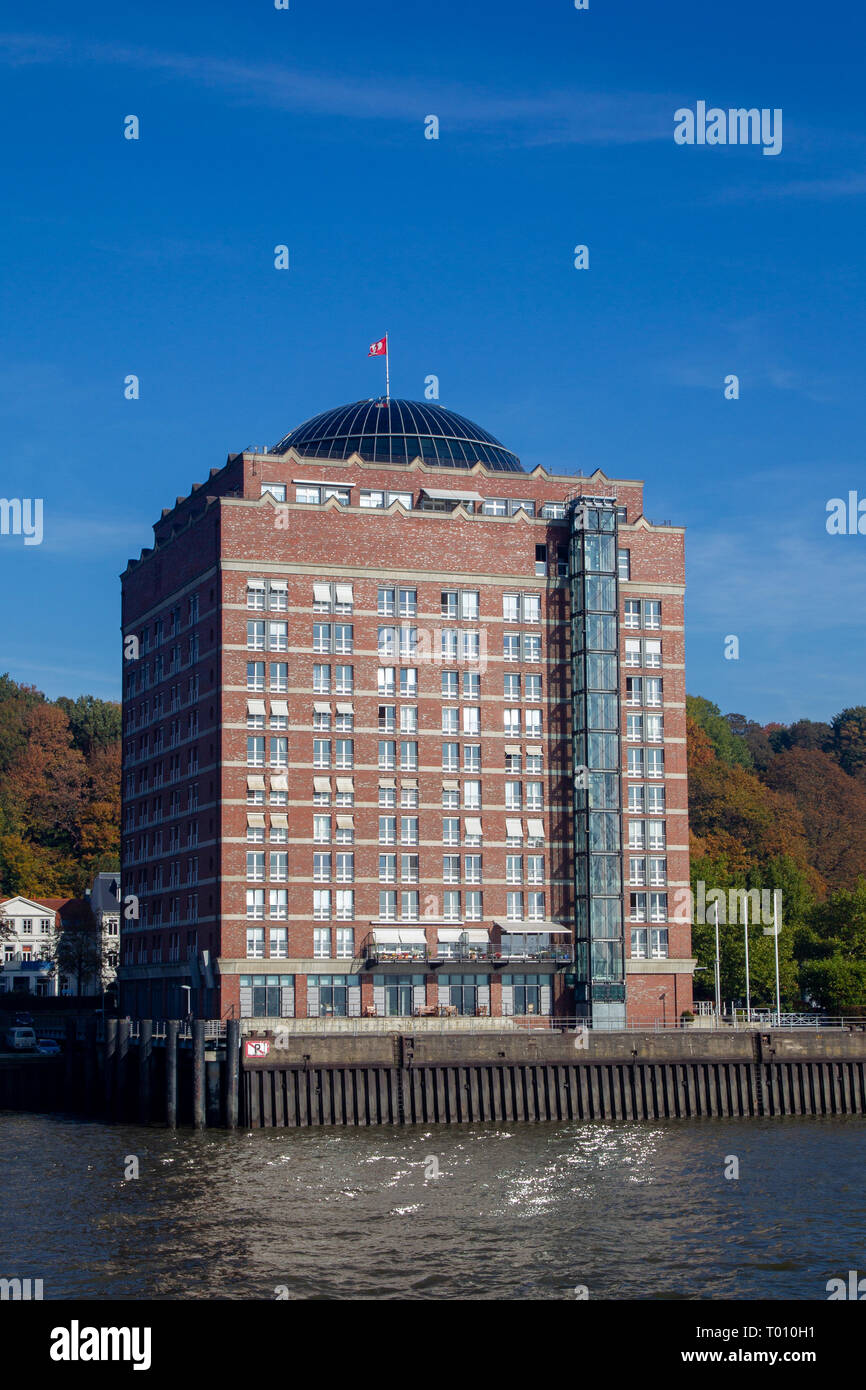 Augustinum retirement home at the Elbe river bank in Hamburg, Germany. Stock Photo