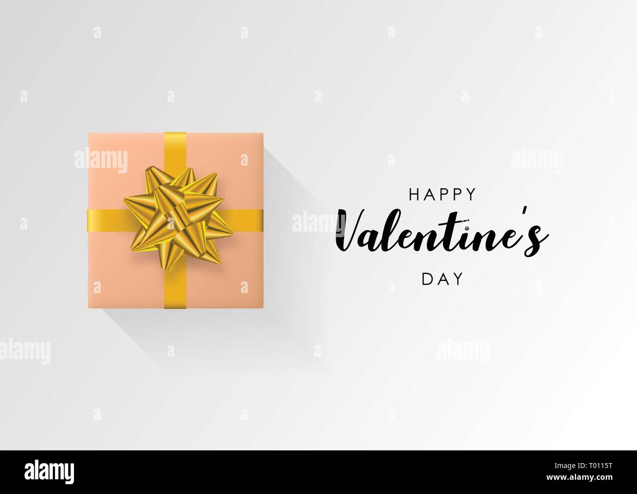 Valentines day vector background. Colorful wrapped gift box with ribbon ...