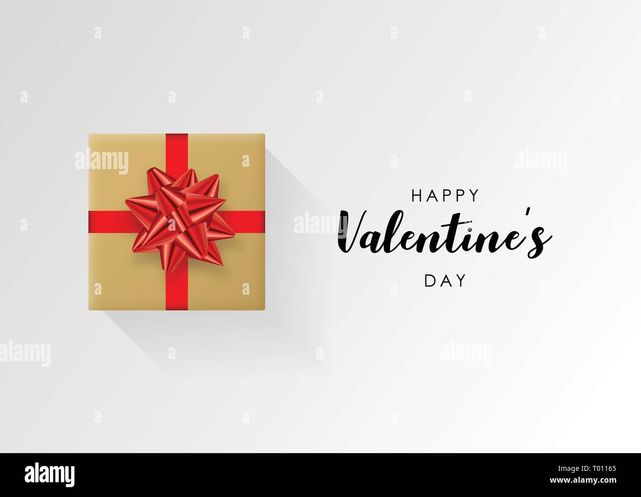 Valentines day vector background. Colorful wrapped gift box with ribbon ...