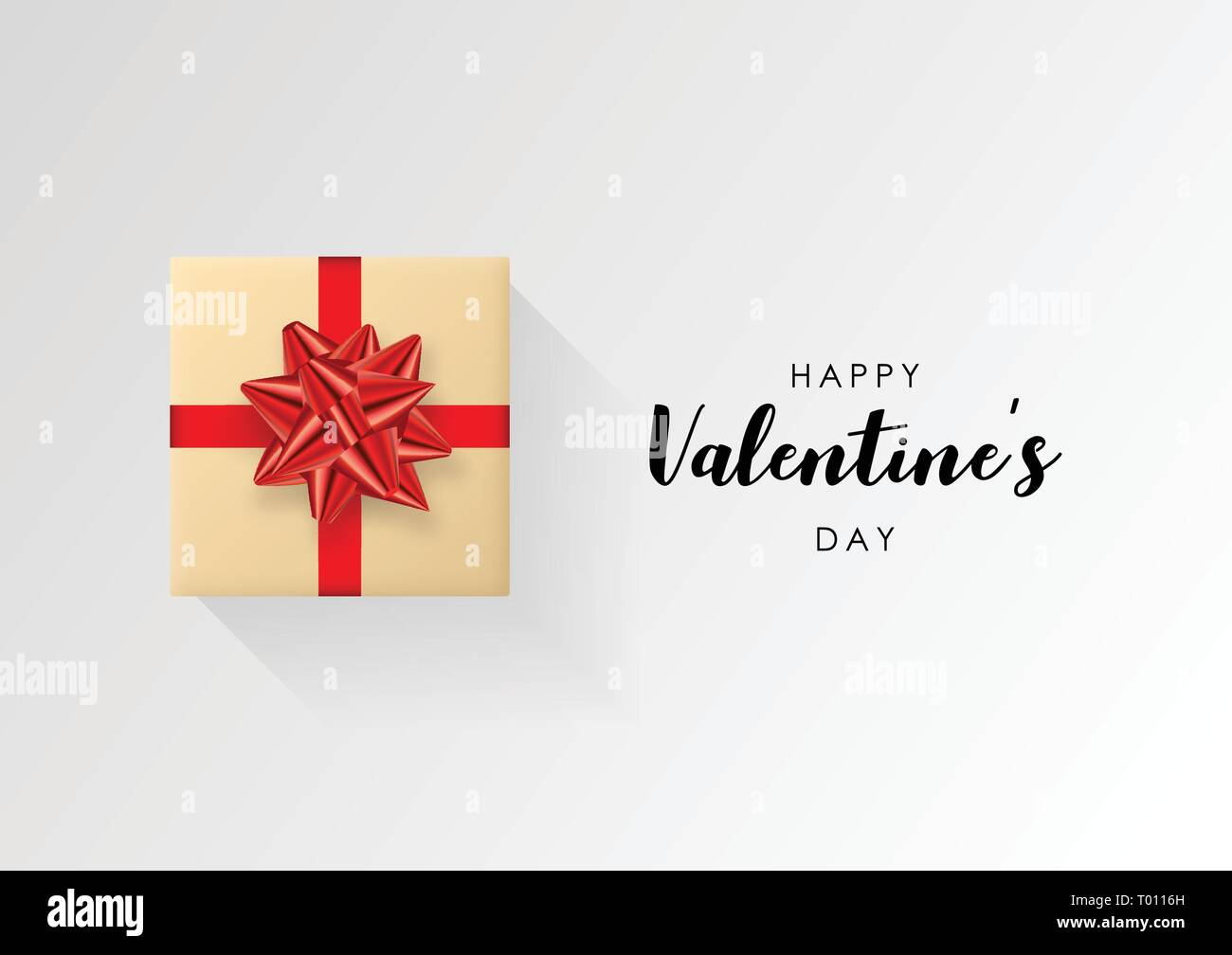 Valentines day vector background. Colorful wrapped gift box with ribbon ...