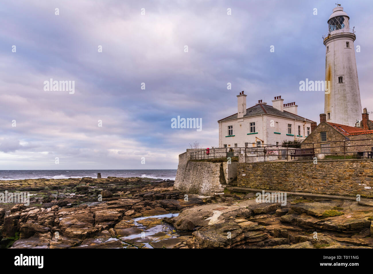 Whitley Bay Lighthouse Stock Photo Alamy