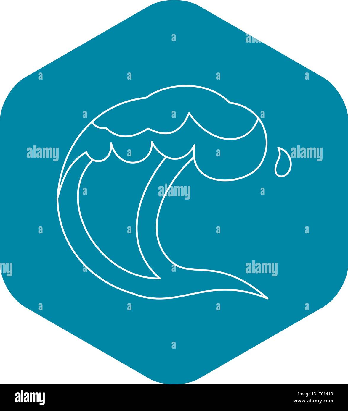 Surf wave icon, outline style Stock Vector Image & Art - Alamy