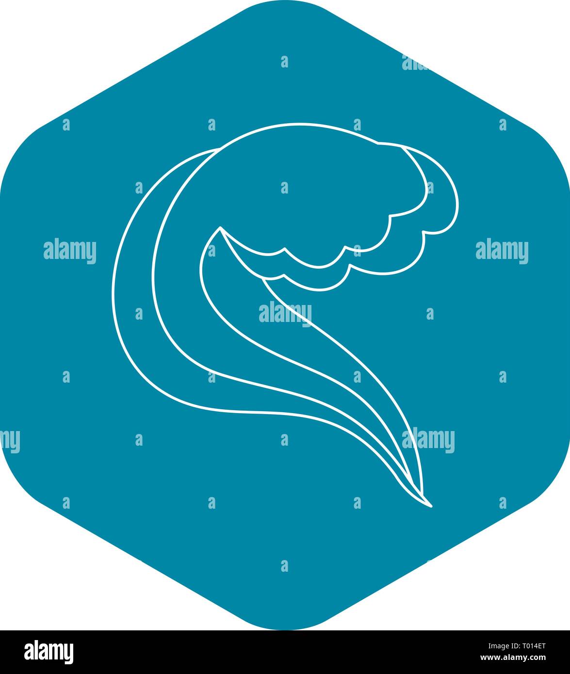 Water wave icon, outline style Stock Vector Image & Art - Alamy