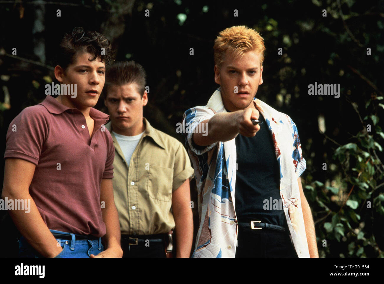 BRADLEY GREGG, CASEY SIEMASZKO, KIEFER SUTHERLAND, STAND BY ME, 1986