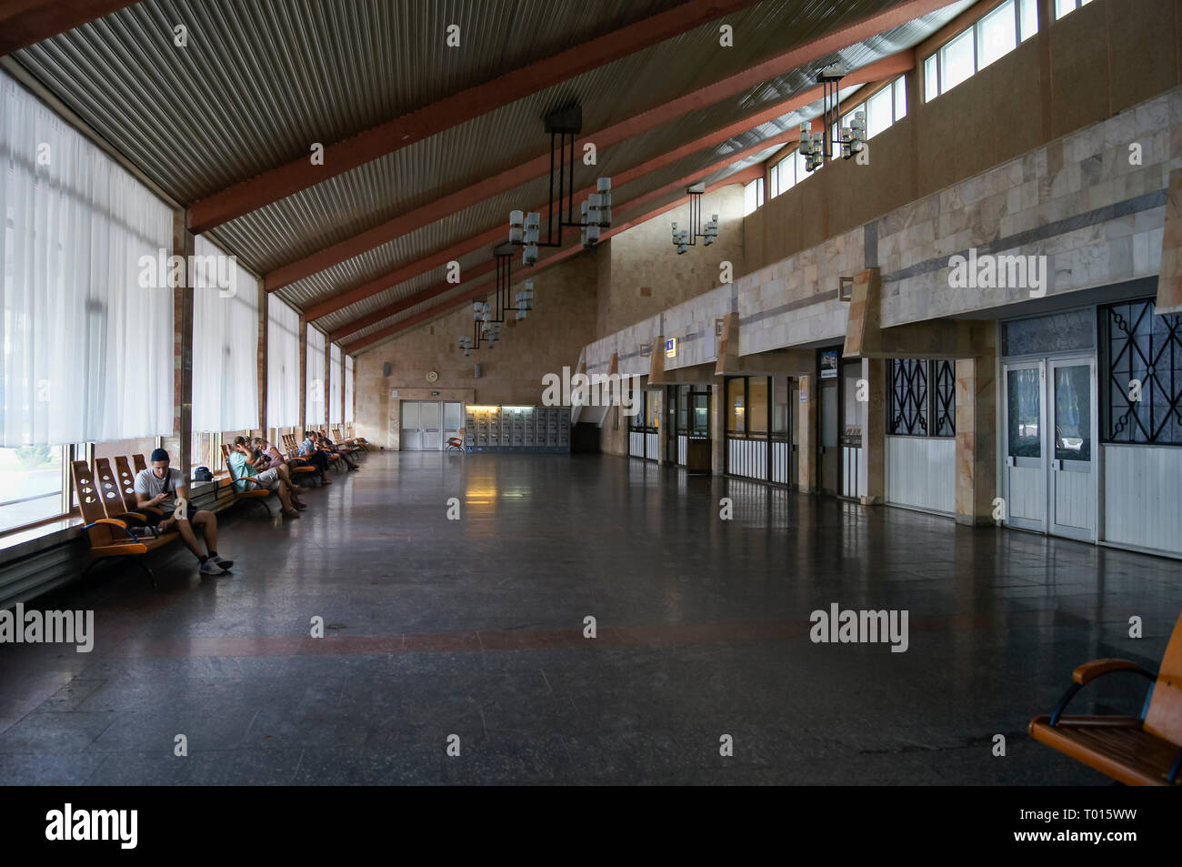 Interior train station in Truskavets, Ukraine Stock Photo Alamy