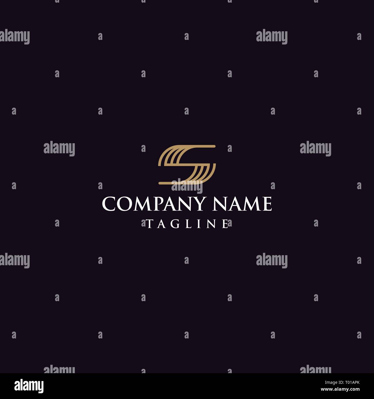 the creative design of the letter S is made with simple lines. This ...