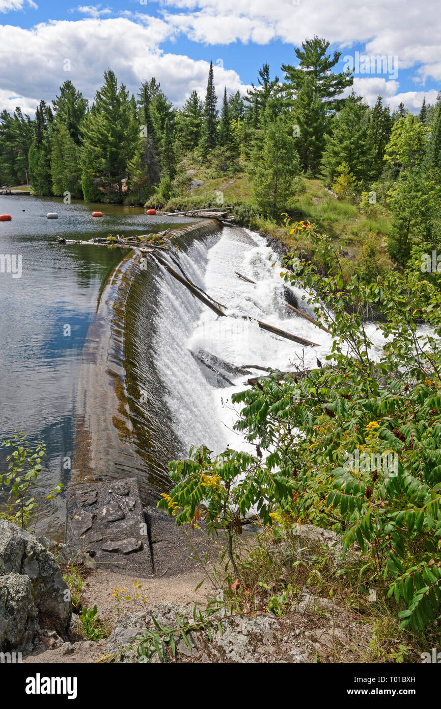 Old Dam on Birch Lake in the Wilderness of Quetico Provincial Park in