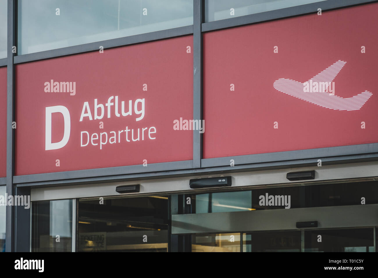 Berlin, Germany - march 2019: Departure (german: Abflug) gate at airport Schönefeld / Schoenefeld (SXF) in Berlin Stock Photo
