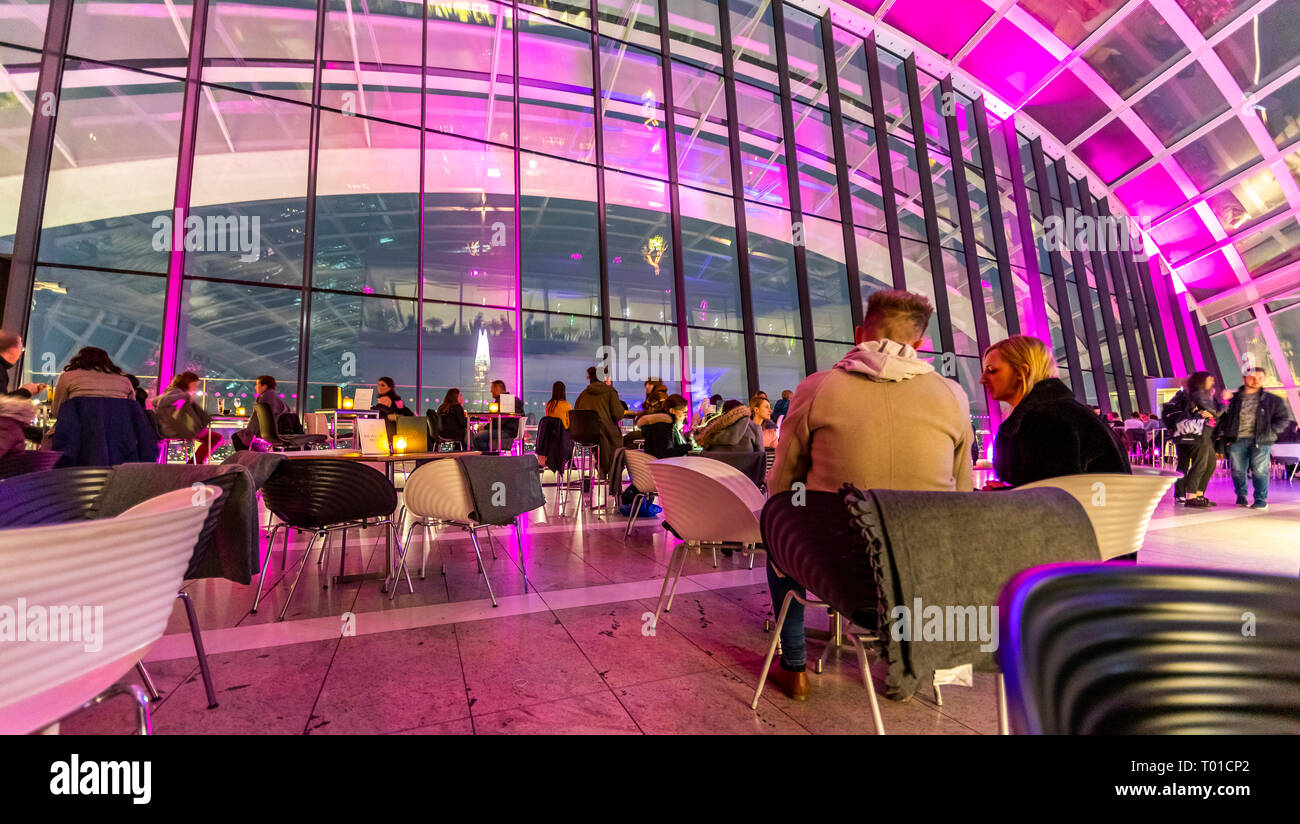 The Sky Garden, bar, restaurant and viewing platform at 20 Fenchurch Street  also known as the Walkie Talkie building due to its unconventional shape  Stock Photo - Alamy