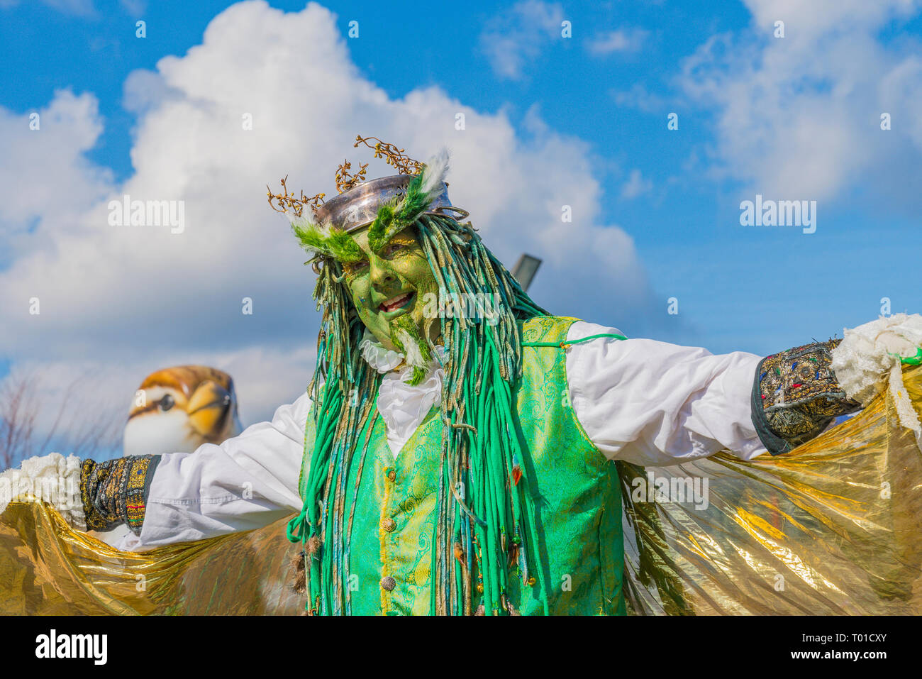 Actor and storyteller, John Conway, 'The Green Man', Celtic Festival, Vancouver, British Columbia, Canada Stock Photo