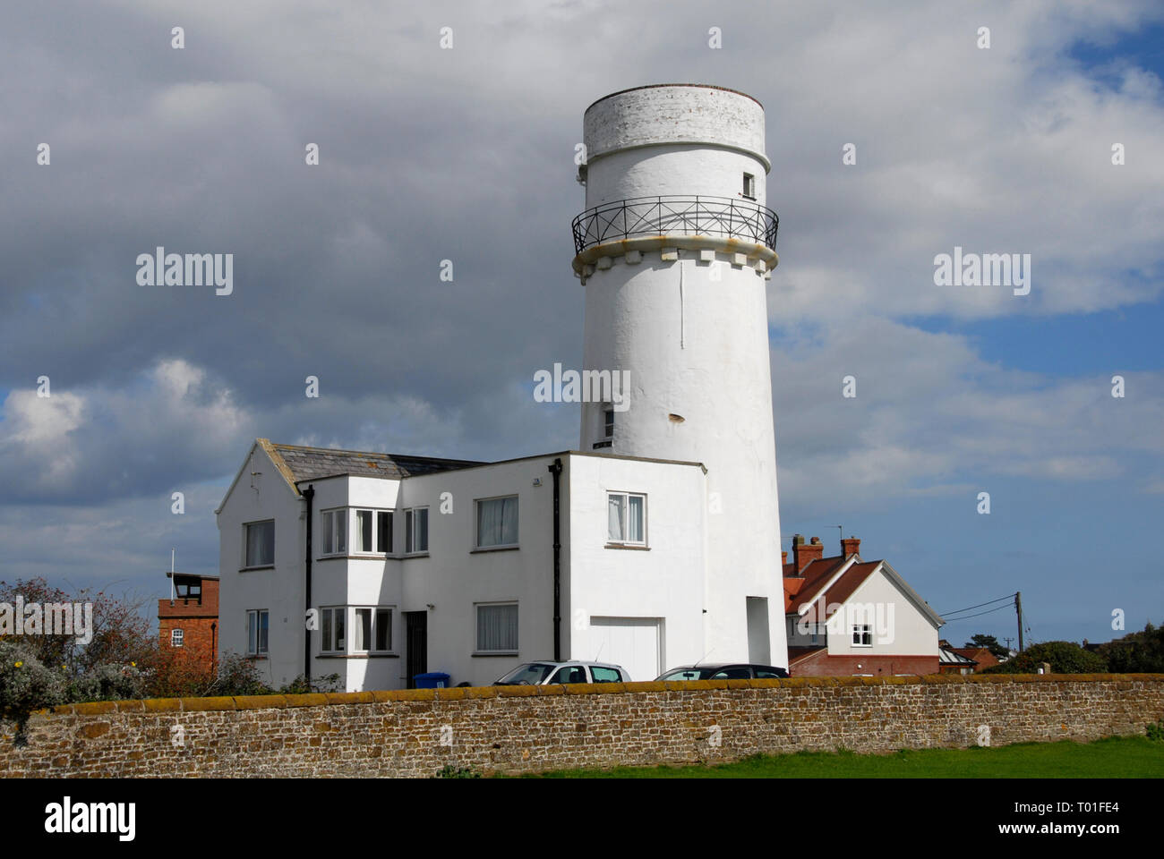 Disused lighthouse and outbuildings, Hunstanton, Norfolk, England, now